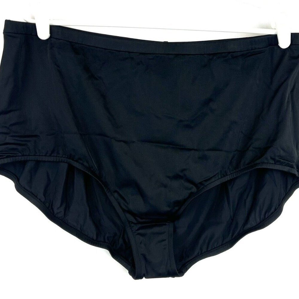Maxine Of Hollywood Women’s Black High Waist Hipster Bikini Bottom Plus Size 22W
